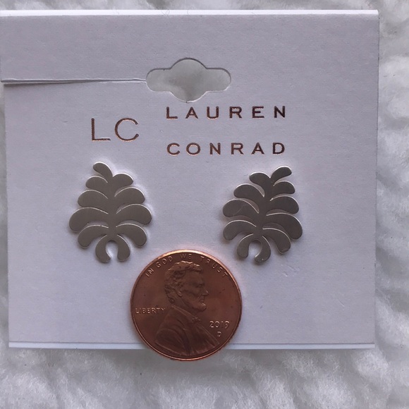 LC Lauren Conrad Silver Tone Fern Nickel Free - Picture 3 of 4